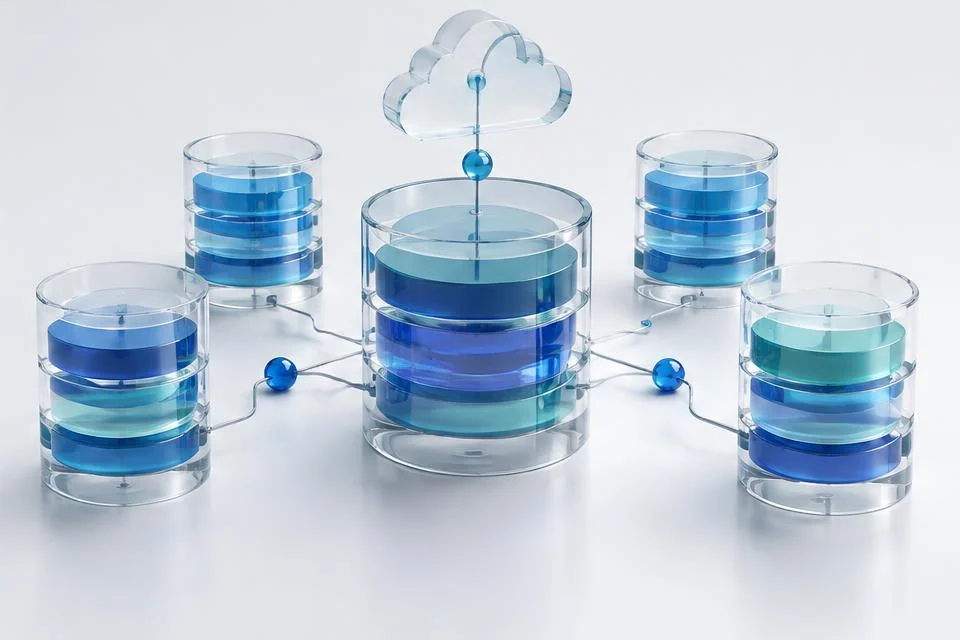 Connected databases feeding one unified metrics layer