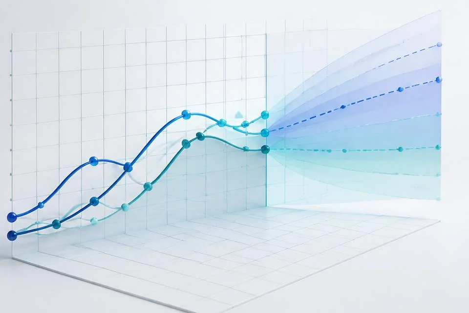 Revenue trajectories with projected confidence ranges