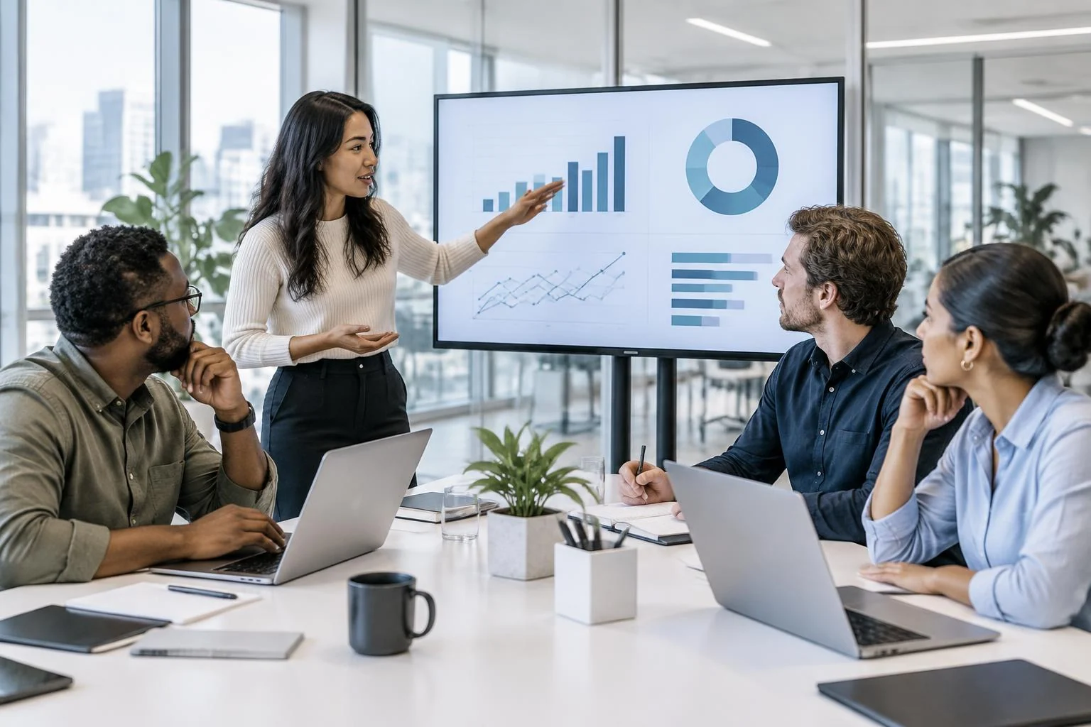 AI-generated illustration of a technology team collaborating; not Qelvoryxa employees